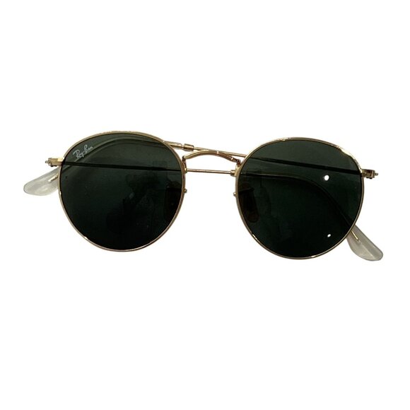 Ray Ban RB3447 Round Metal Sunglasses in Gold main image 7
